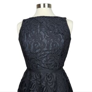 Vintage Dessy Collection Vivian Diamond Black Dress Floral Lace Women's Size 6 2